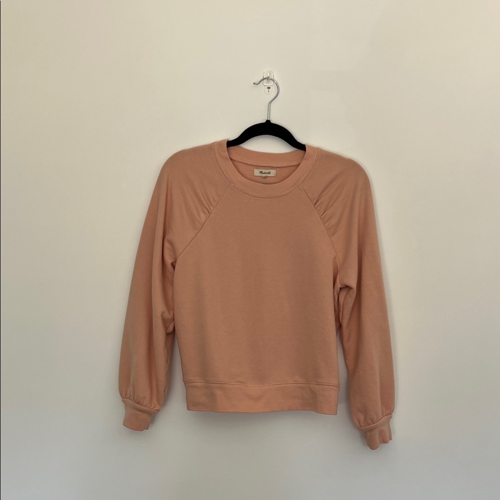 madewell dusty pink crew neck sweatshirt, size medium